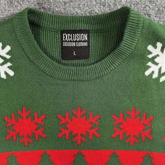 Exclusion Clothing Christmas Ugly Sweater Military Rifle/Pistol (AOP) Size L Red - Picture 3 of 6